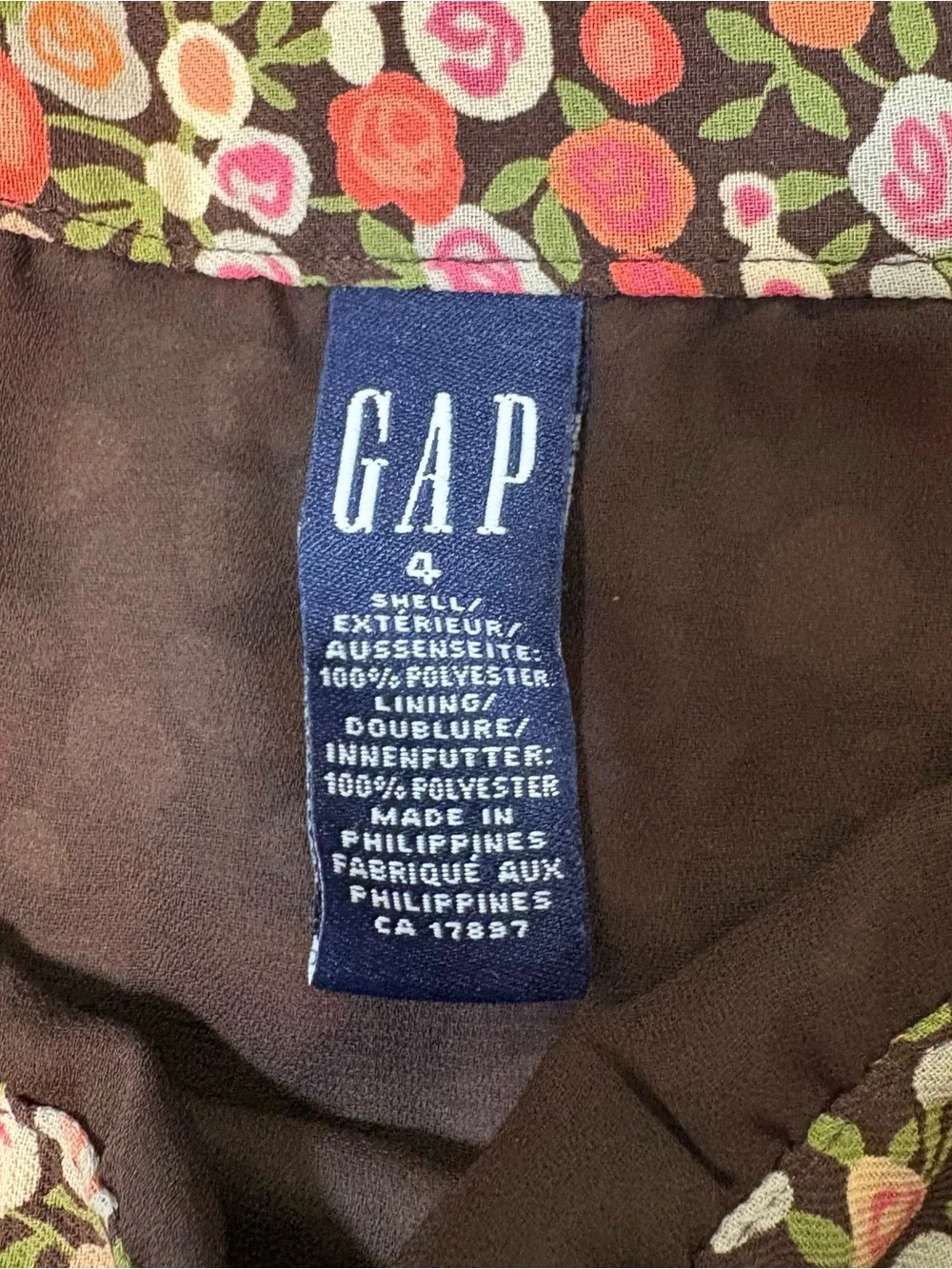 Vintage Gap Boho Floral Mid Rise Skirt Knee Length 4 Office Y2K Cottage Casual